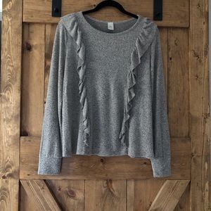 Gray Paper Crown sweater blouse